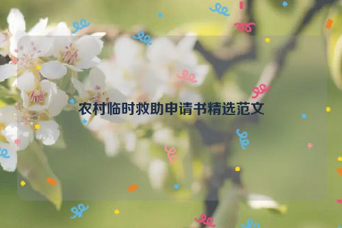农村临时救助申请书精选范文