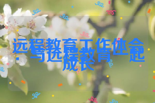 远程教育工作体会：与远程教育一起成长