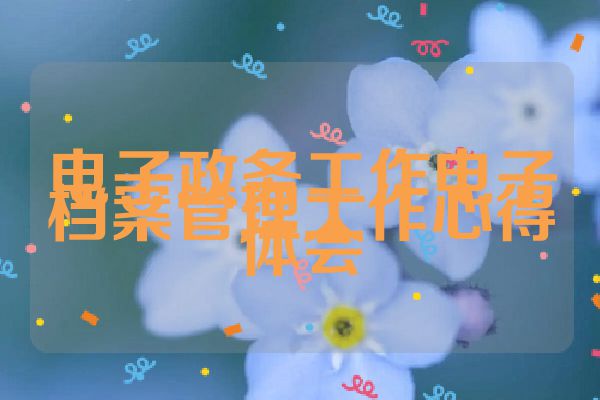 电子政务工作电子档案管理工作心得体会