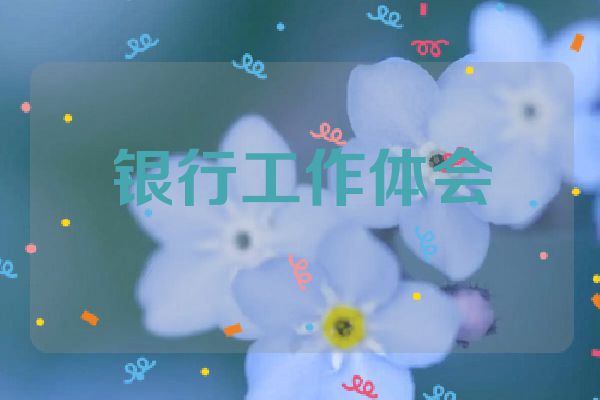 银行工作体会