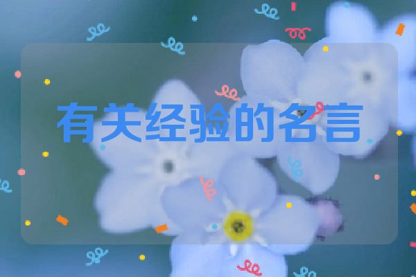有关经验的名言