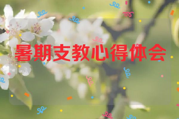 暑期支教心得体会