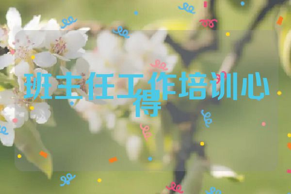班主任工作培训心得