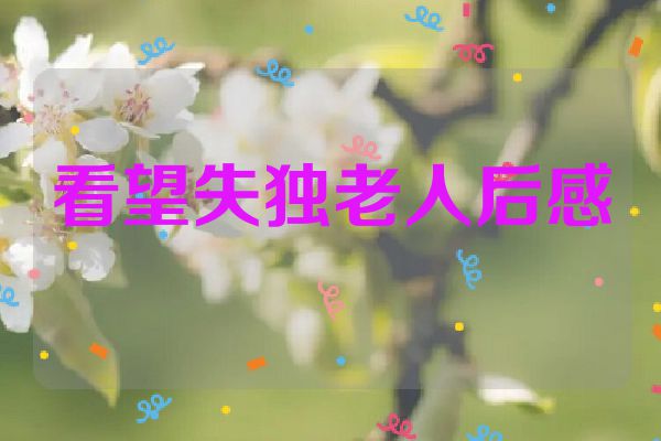 看望失独老人后感