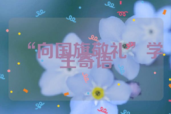 “向国旗敬礼”学生寄语