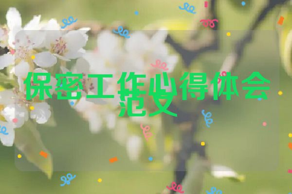 保密工作心得体会范文