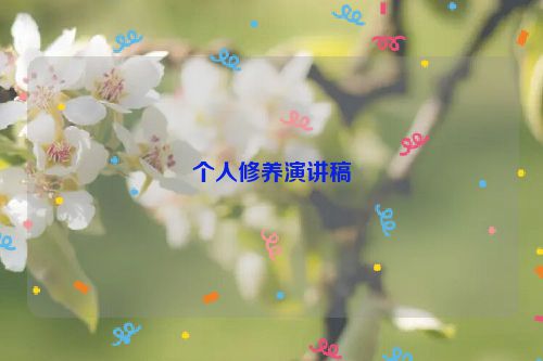 个人修养演讲稿