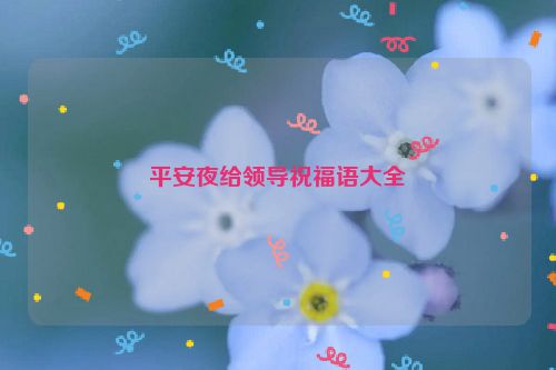 平安夜给领导祝福语大全