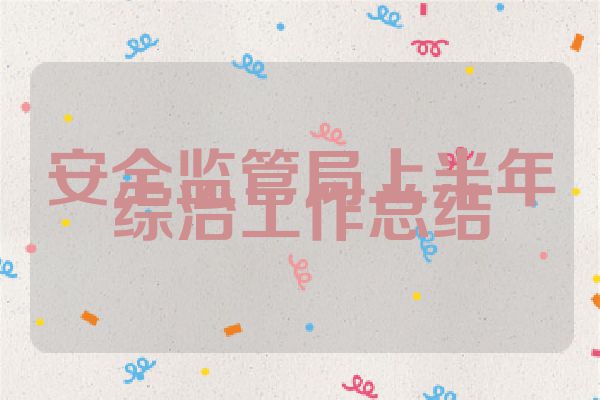 安全监管局上半年综治工作总结