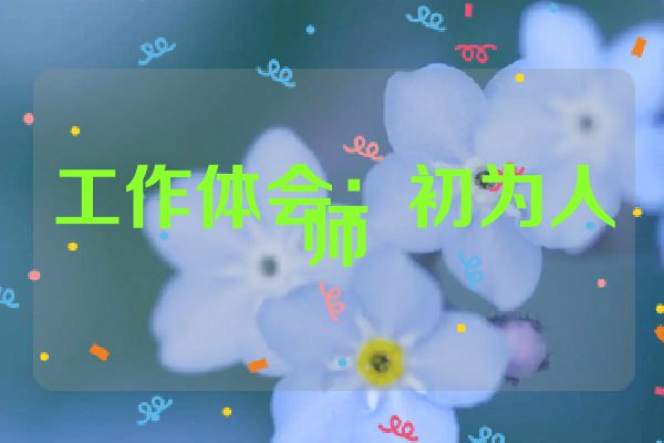 工作体会：初为人师