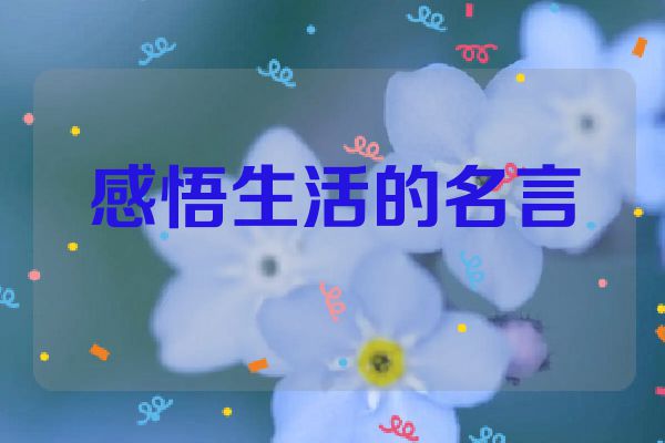 感悟生活的名言