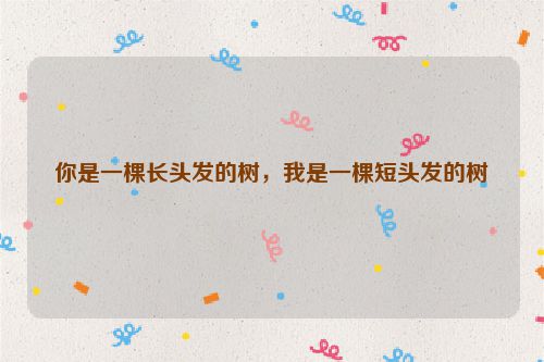 你是一棵长头发的树，我是一棵短头发的树