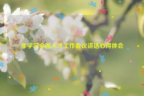 年学习全国人才工作会议讲话心得体会