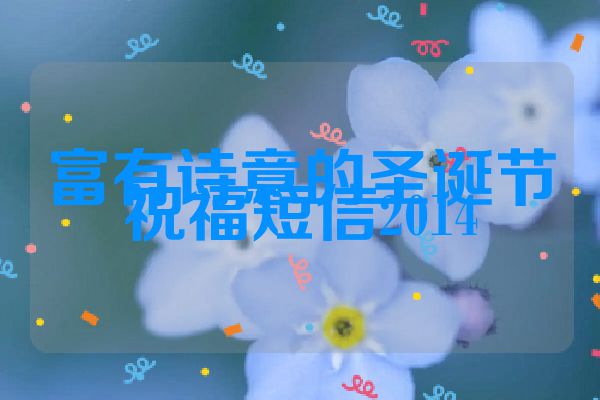 富有诗意的圣诞节祝福短信2014