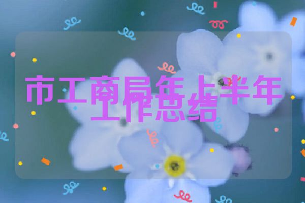 市工商局年上半年工作总结