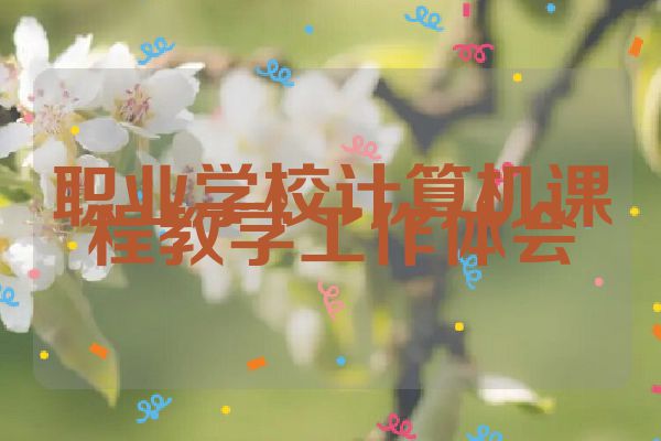职业学校计算机课程教学工作体会