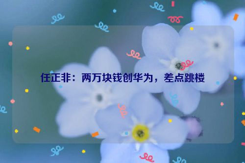 任正非：两万块钱创华为，差点跳楼
