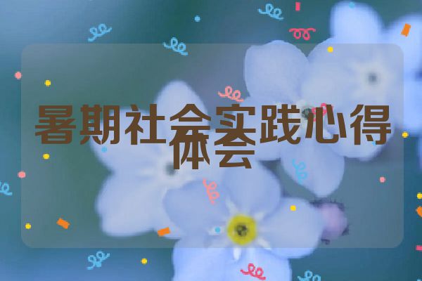 暑期社会实践心得体会