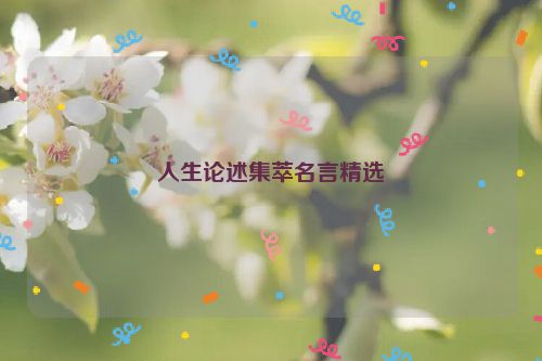 人生论述集萃名言精选