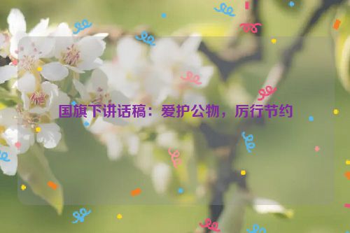 国旗下讲话稿：爱护公物，厉行节约