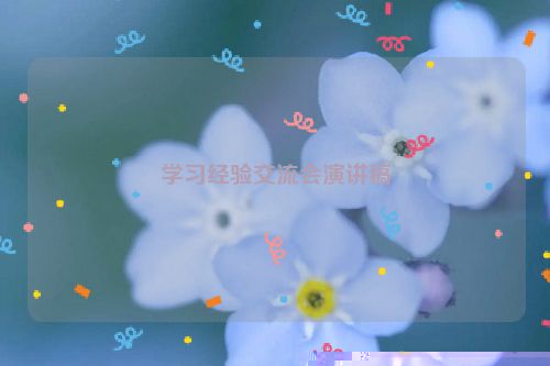 学习经验交流会演讲稿