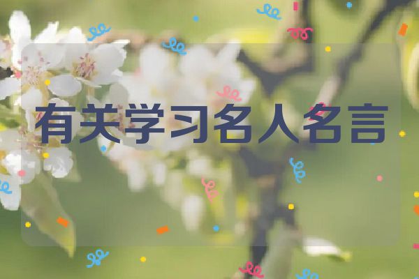 有关学习名人名言