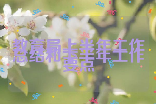 教育局上半年工作总结和下半年工作要点