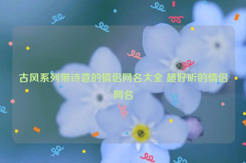 古风系列带诗意的情侣网名大全 超好听的情侣网名