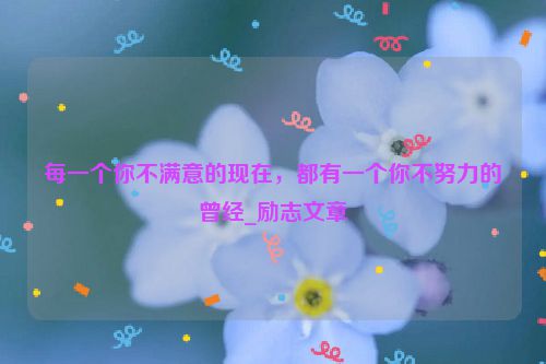 每一个你不满意的现在，都有一个你不努力的曾经_励志文章