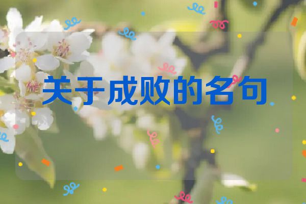 关于成败的名句