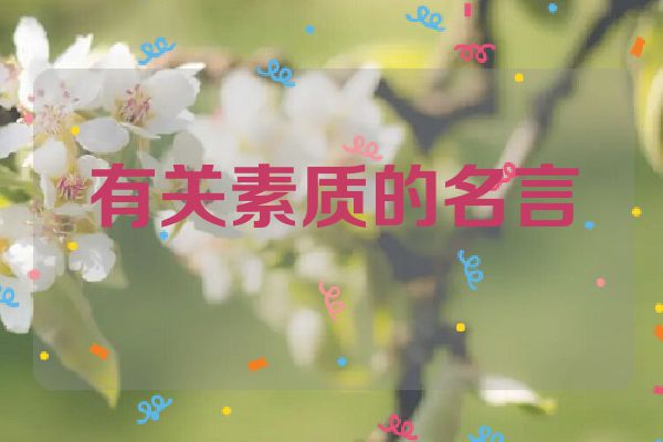 有关素质的名言