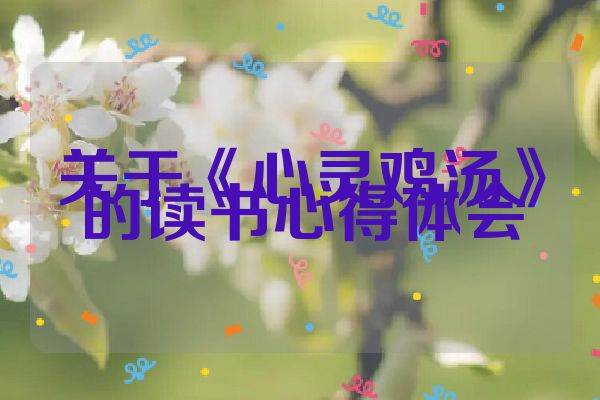 关于《心灵鸡汤》的读书心得体会