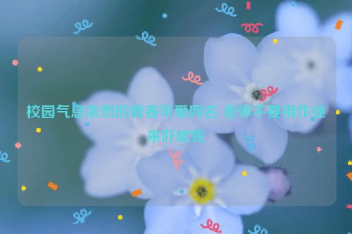 校园气息浓烈的青春可爱网名 老师不要用作业来吓唬我