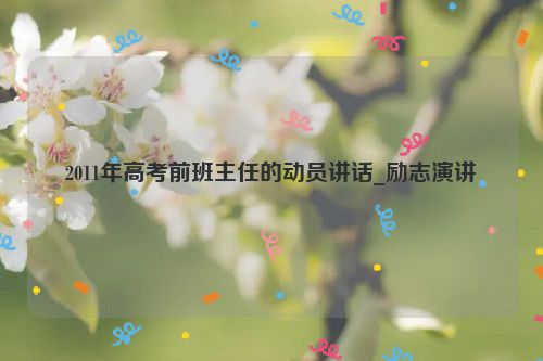 2011年高考前班主任的动员讲话_励志演讲