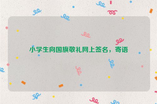 小学生向国旗敬礼网上签名，寄语