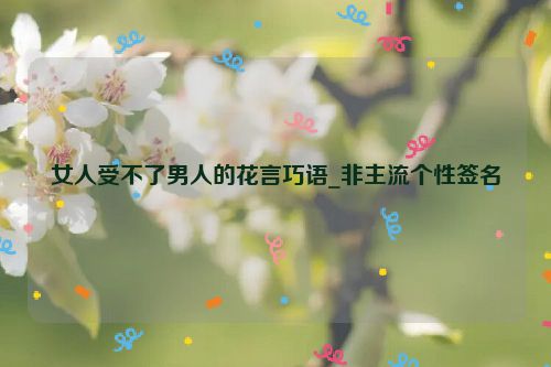 女人受不了男人的花言巧语_非主流个性签名