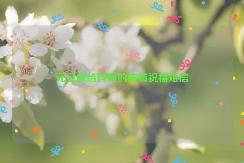 元旦献给妈妈的浓情祝福短信