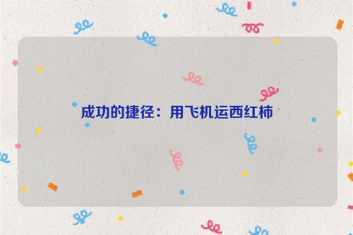 成功的捷径：用飞机运西红柿
