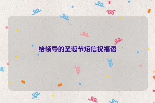 给领导的圣诞节短信祝福语