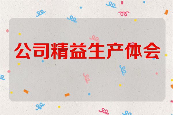 公司精益生产体会