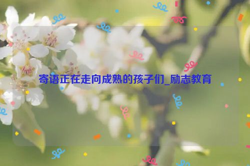 寄语正在走向成熟的孩子们_励志教育