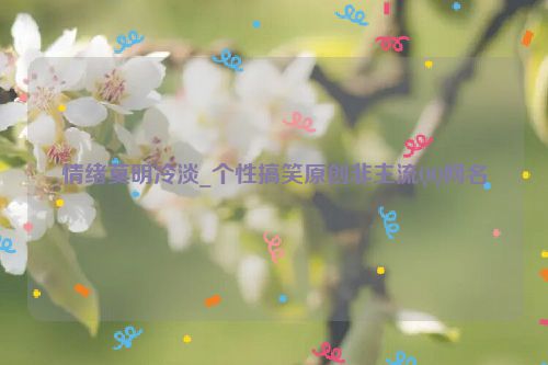 情绪莫明冷淡_个性搞笑原创非主流QQ网名
