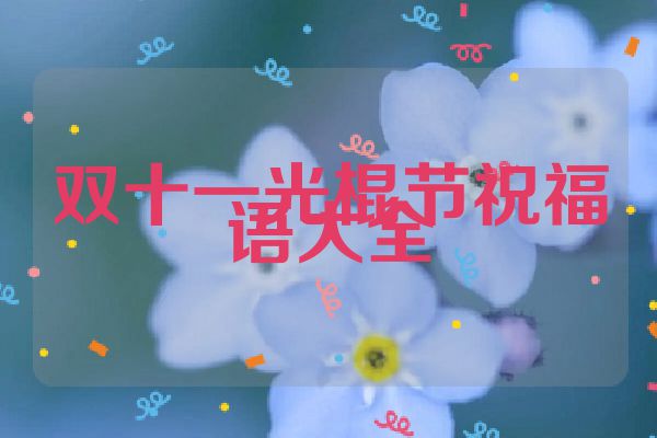 双十一光棍节祝福语大全