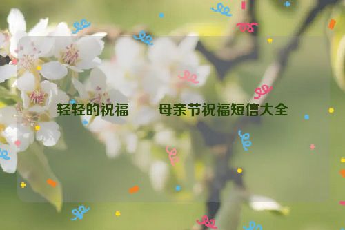 轻轻的祝福――母亲节祝福短信大全