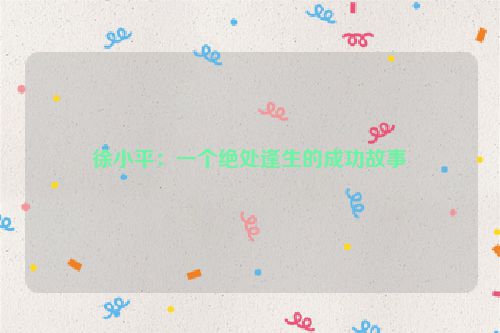 徐小平：一个绝处逢生的成功故事