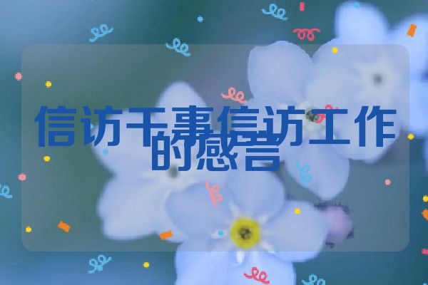 信访干事信访工作的感言