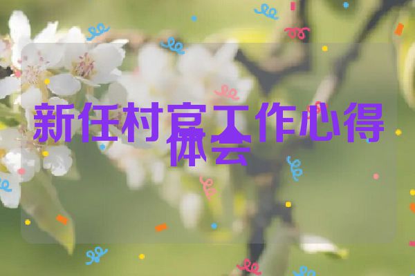 新任村官工作心得体会
