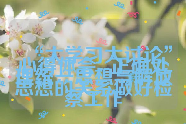 “大学习大讨论”心得体会--正确处理统一思想与解放思想的关系做好检察工作