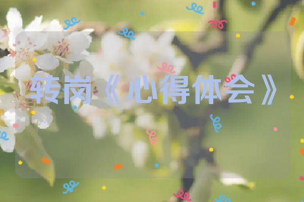 转岗《心得体会》