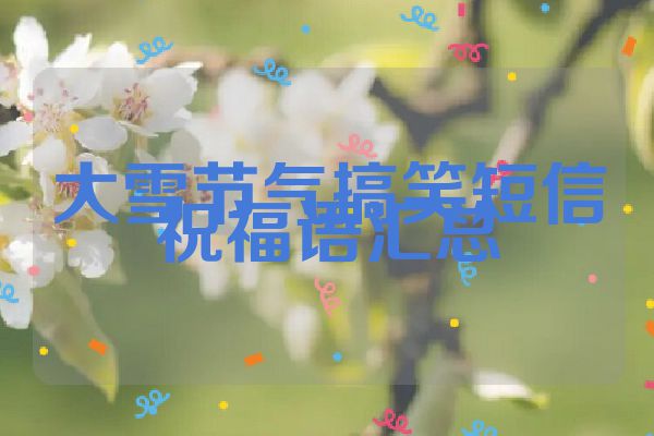 大雪节气搞笑短信祝福语汇总